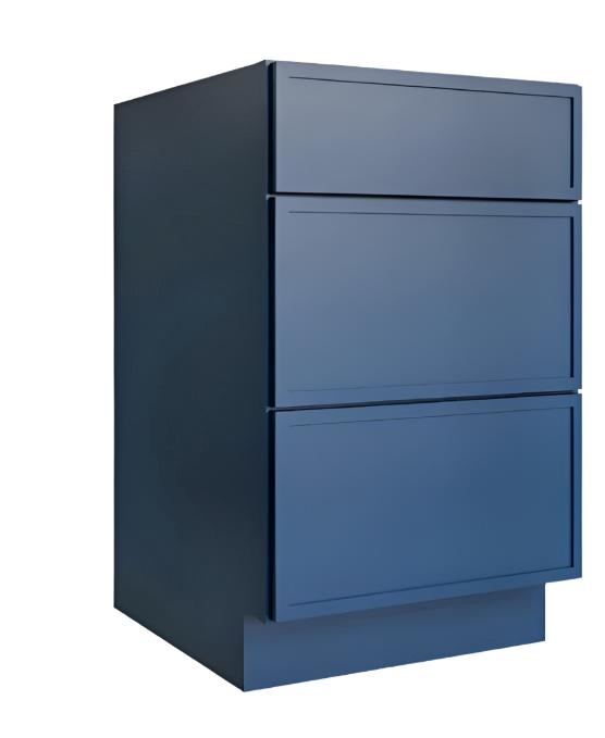 Light Navy Blue Shaker 21"-Vanity 3 Drawer Base