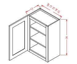 Dove Grey Shaker 15~Inch Wide, 36 Inch Tall One Door Standard Wall