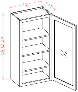 Dove Grey Shaker 12~Inch Wide, 30 Inch Tall One Door Standard Wall