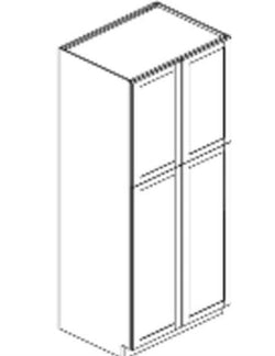 Weathered White Ash Pantry 30*W X 90*H 4 Doors