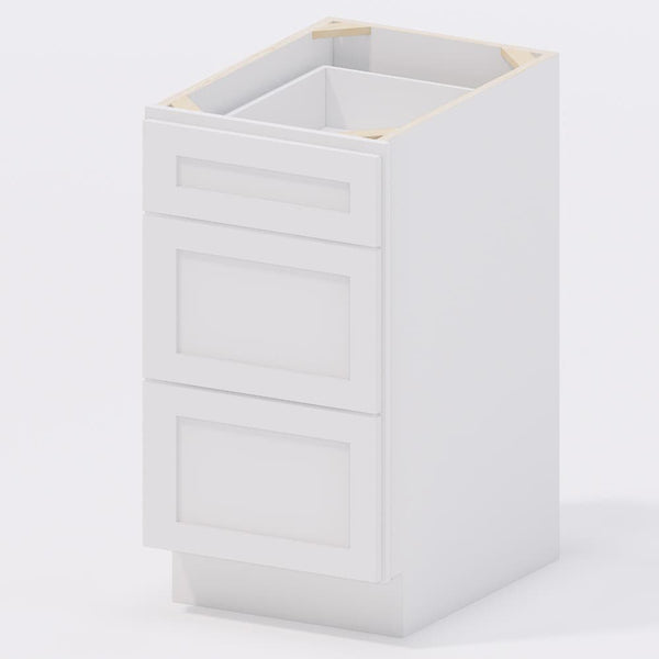 True White Shaker- Base Drawer Pack Cabinet 30''W*24''D*34-1/2''H 3Drawers