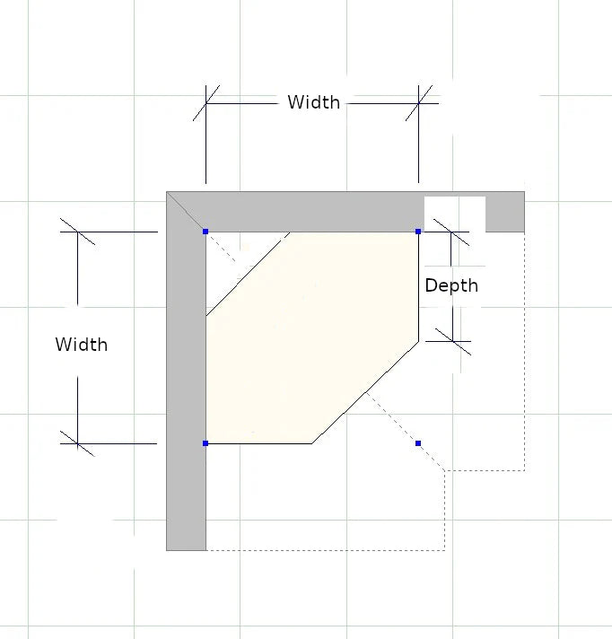 Black Shaker 24-Inch Wide 36 inch tall Single Door Wall Diagonal Corner