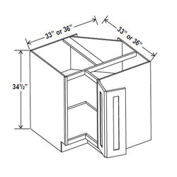 Pebble Grey Shaker- Base EASY REACH Cabinet Base EASY REACH Cabinet-  36"W*24"D*34-1/2''H 1 FOLDED Door, With EASY REACH Shelves (APPLICABLE With BER-B TO MAKE LAZY SUSAN Cabinet- )