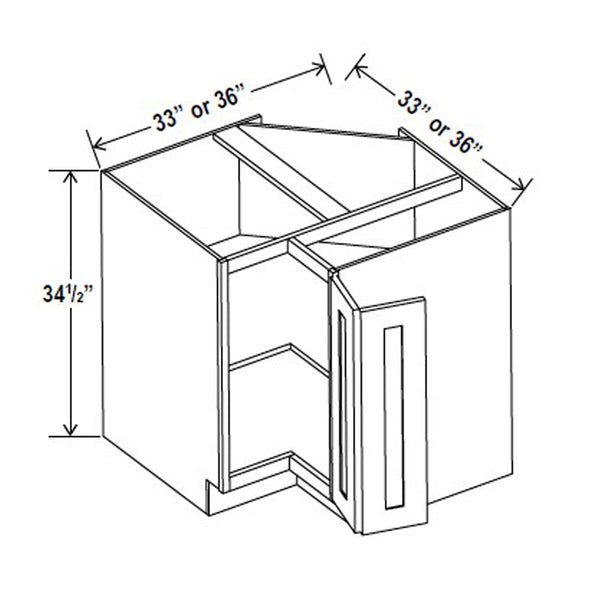 Natural Shaker- Base EASY REACH Cabinet Base EASY REACH Cabinet-  36"W*24"D*34-1/2''H 1 FOLDED Door, With EASY REACH Shelves (APPLICABLE With BER-B TO MAKE LAZY SUSAN Cabinet- )