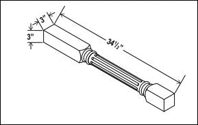 Espresso Shaker Deluxe-Trim LEG 3''W*36''H With FLUTED DESIGN