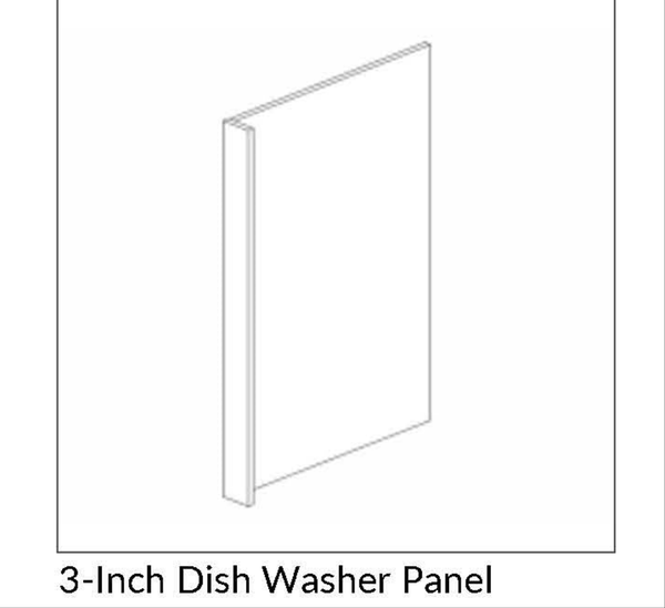 Weathered White Ash Dishwasher End Panel With 3''Return