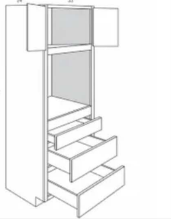 Rickmond White 33 X 90 Double Door, Triple Drawer Single Or Double Oven Combo