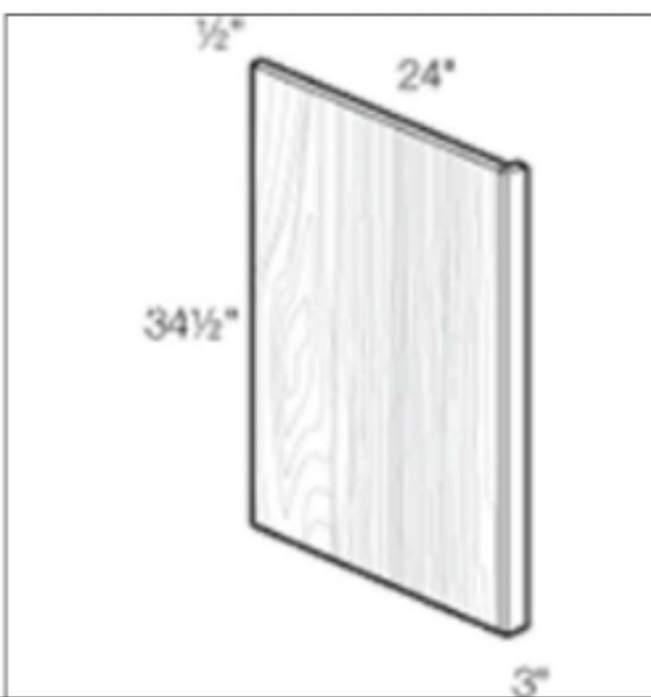 European High Gloss White Refridgerator End Panel