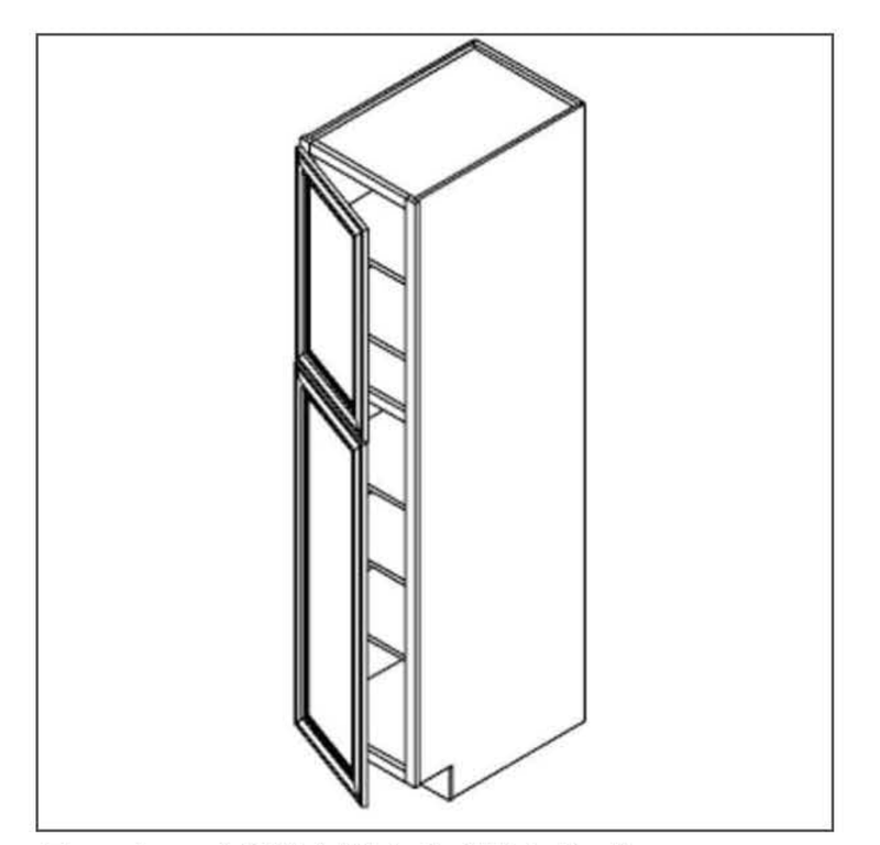 Dove Grey Shaker Pantry 18"W X 90"H 2 Doors