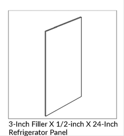 European Matte White 3/4-Inch X 24-Inch Deep Refridgerator End Panel