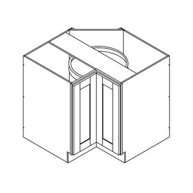 Rickmond White- Base Bi-Fold Door Lazy Susan Cabinet Base Bi-Fold Door Lazy Susan Cabinet-  36" W-2 Turn Tables