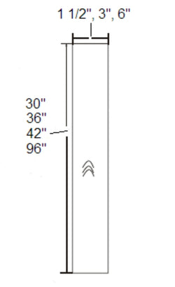 Dove Grey Shaker 3-Inch Wide 36 Inch Tall Fluted Wall Filler