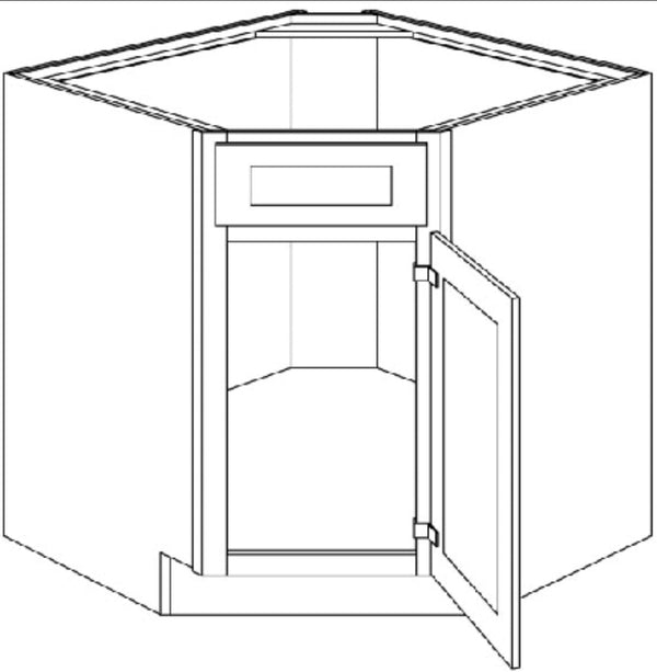 Eldridge White DIAGONAL Corner Sink Base 42"W*24''D*34-1/2''H 1Door