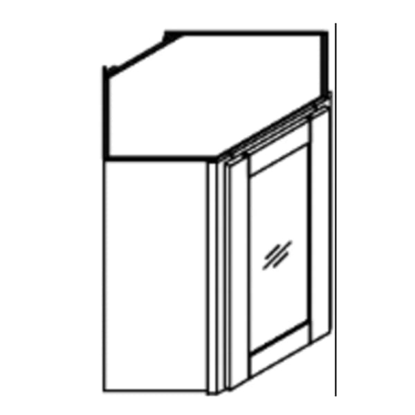 Eldridge White 24-Inch Wide 42 Inch Tall Diagonal Corner