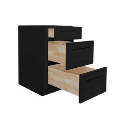 Black Shaker- 12"-Vanity 3 Drawer Base