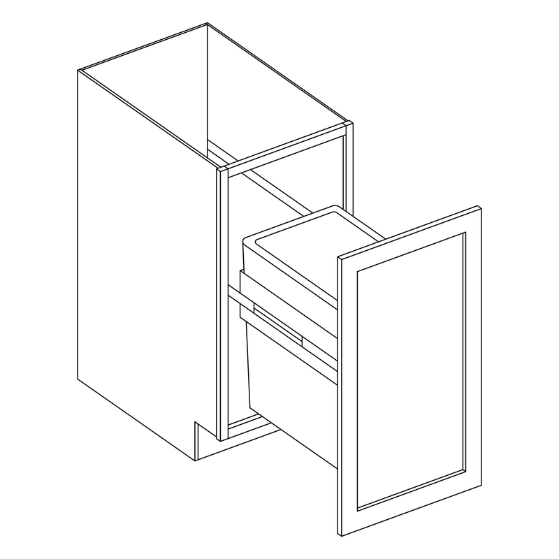 Eldridge White 18 Wide Trash Can Pullout