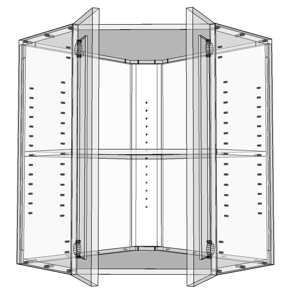 Eldridge Ash Walnut 12 Inch x 36 Angle Corner, Two Doors