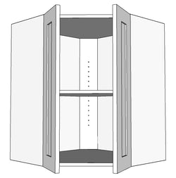 Eldridge Ash Walnut 12 Inch  x 42 Angle Corner, Two Doors