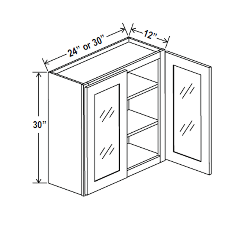 Eldridge Dove 30 x 30 Two Door, Glass Door Wall