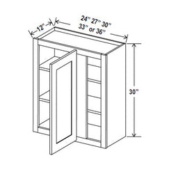 Navarre Barnwood Gray Shaker Wall Blind Corner 36"W x 30"H