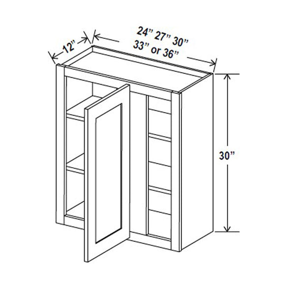 Navarre Barnwood Gray Shaker Wall Blind Corner 36"W x 30"H