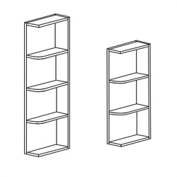 Savannah Cream Glaze/Savannah Cream Glaze Wall End Open Shelf 9''W*36''H*12''D 2Shelves