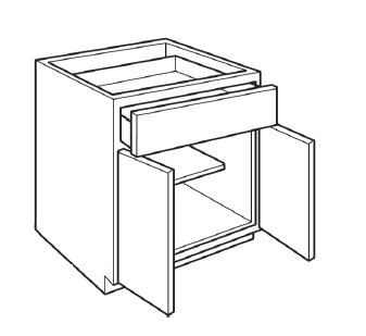 Jade Green- Base Cabinet-  27''W*24''D*34-1/2''H 2 Doors 1 Drawer 1 Shelf