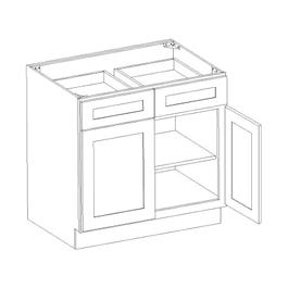 Unfinished Shaker- Base Cabinet-  36''W*24''D*34-1/2''H 2 Doors 2 Drawers 1 Shelf