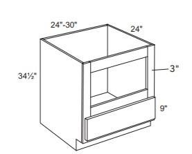 Navy Blue Shaker- Microwave Base Cabinet-   1 Drawer Opening