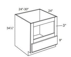 Dove Grey Shaker- Microwave Base Cabinet-   1 Drawer Opening