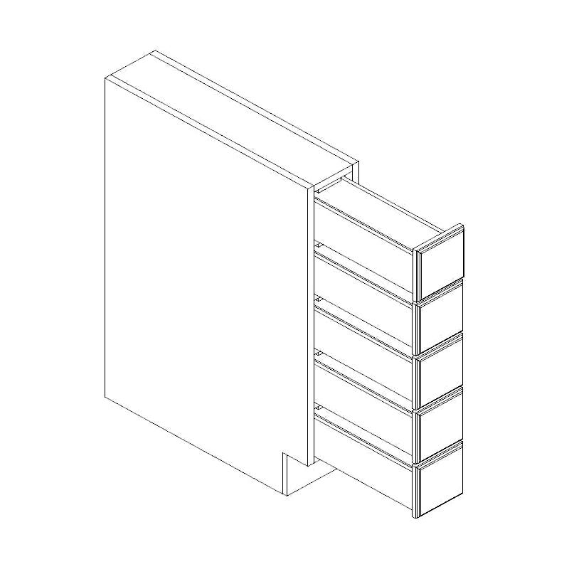 Jade Green- Wall Spice Drawer Cabinet-  6"W*34-1/2"H*24"D 5 Drawers