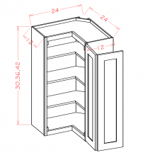 Weathered White Ash Wall Easy Reach-24*W x 30*H