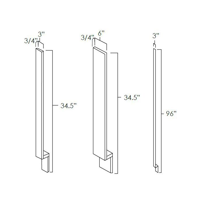 True White Shaker 3 Inch Wide Base Filler