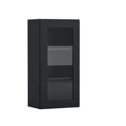 Black Shaker 18 Inch Wide, 36 Inch Tall One Glass Door