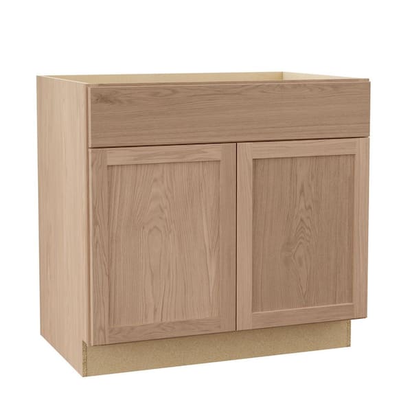 Unfinished Shaker 36 Inch Wide, Double Door Vanity Sink Base