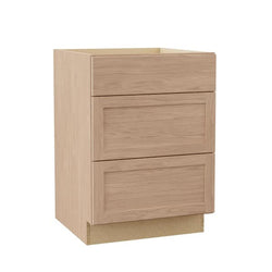 Unfinished Shaker 15"-Vanity 3 Drawer Base