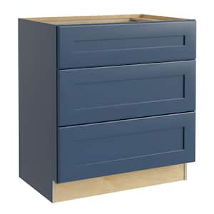 Light Navy Blue Shaker- Base Drawer Pack Cabinet Base Drawer Pack Cabinet-  36''W*24''D*34-1/2''H 3Drawers