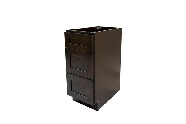 Espresso Shaker Deluxe-Base Base Drawer Pack Cabinet-  24''W*24''D*34-1/2''H 3Drawers