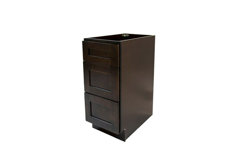 Espresso Shaker Deluxe-Base Base Drawer Pack Cabinet-  36''W*24''D*34-1/2''H 3Drawers