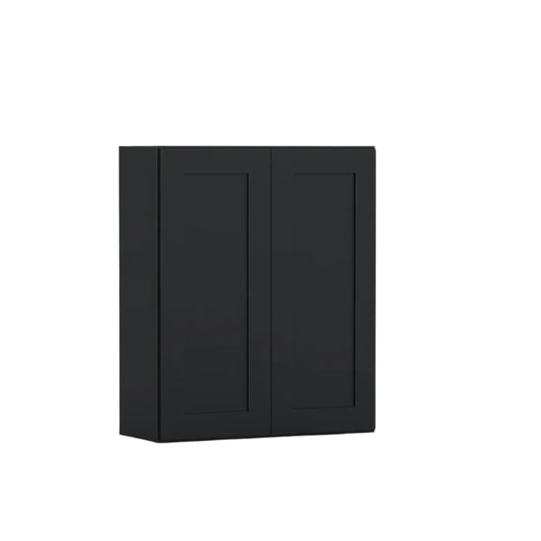 Black Shaker 24~Inch Wide, 30 inch tall Two Door Standard Wall