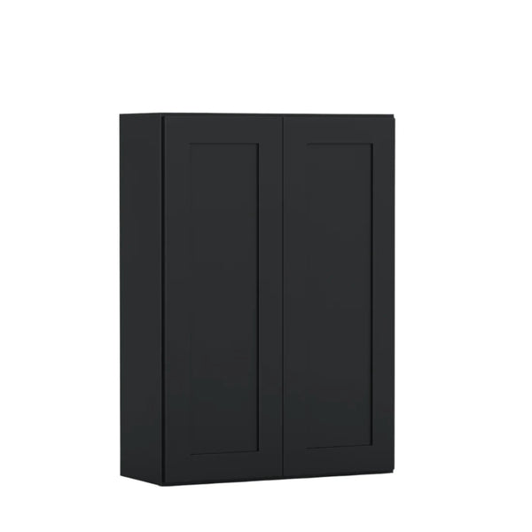 Black Shaker 36~Inch Wide, 42 Inch Tall Two Door Standard Wall