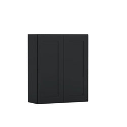 Black Shaker 33~Inch Wide, 36 Inch Tall Two Door Standard Wall