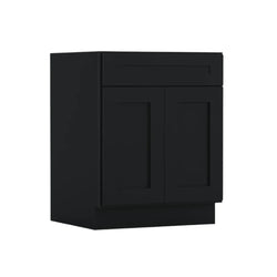 Black Shaker 24 Inch Wide, Double Door Vanity Sink Base