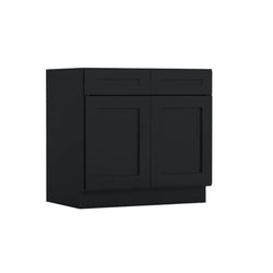 Black Shaker 33 Inch Wide, Double Door Vanity Sink Base