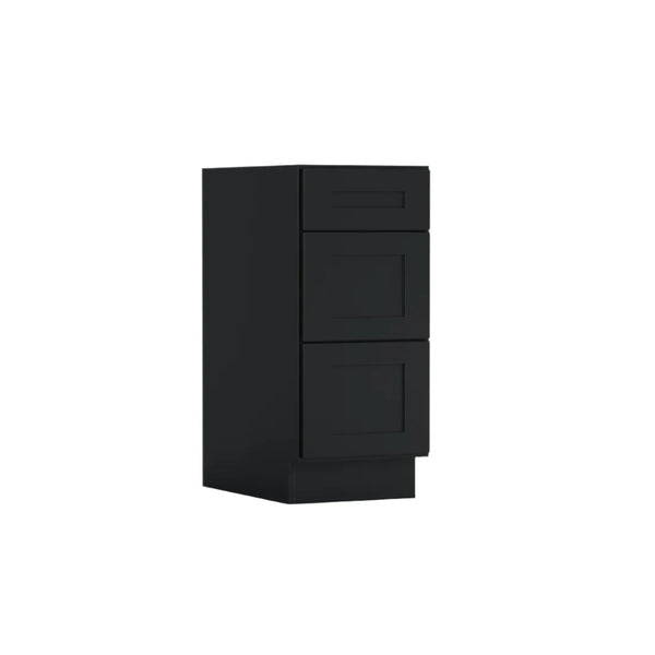 Black Shaker Base Drawer Pack Cabinet 33''W*24''D*34-1/2''H 3Drawers