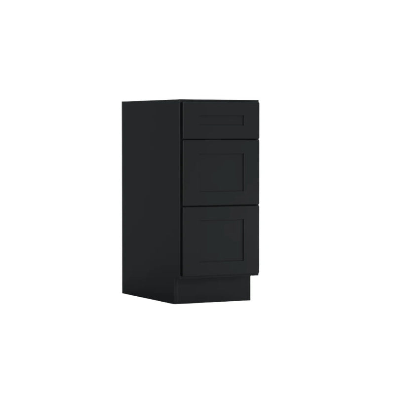 Black Shaker Base Drawer Pack Cabinet  12''W*24''D*34-1/2''H 3Drawers