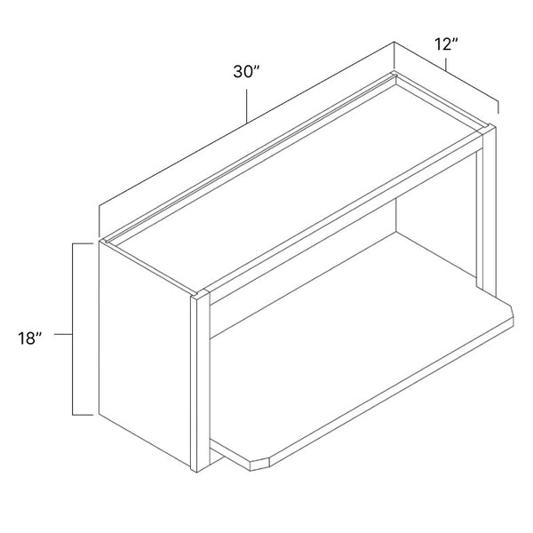 Unfinished Shaker Wall Microwave W30x X H18x X D12x