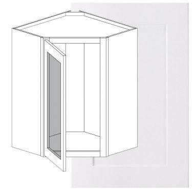 Rickmond White 24-Inch Wide 42 inch tall Single Door Wall Diagonal Corner