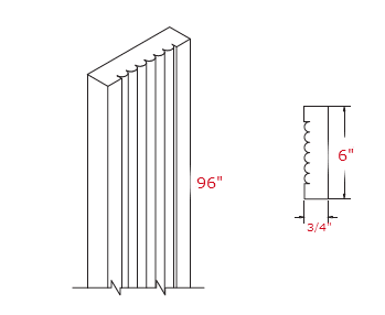 Eldridge Dove 6 Inch Wide X 96-Inch Tall Flutted Filler Filler